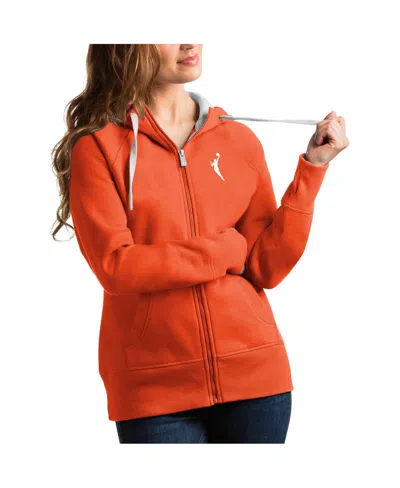 Antigua Women's Orange Wnba Logo Victory Full-zip Hoodie