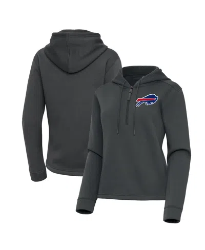 Antigua Women's Pewter Buffalo Bills Contemporary Quarter-zip Hoodie