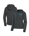 Antigua Women's Pewter Detroit Lions Contemporary Quarter-zip Hoodie In Gray
