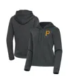 Antigua Women's Pewter Pittsburgh Pirates Contemporary Quarter-zip Hoodie In Pewter