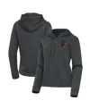 Antigua Women's Pewter San Francisco Giants Contemporary Quarter-zip Hoodie In Black