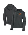 Antigua Women's Pewter Detroit Lions Contemporary Quarter-zip Hoodie In Gray