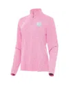 Antigua Women's Pink Philadelphia Phillies Mentor Lightweight Mock Neck Quarter-zip Top In Pink