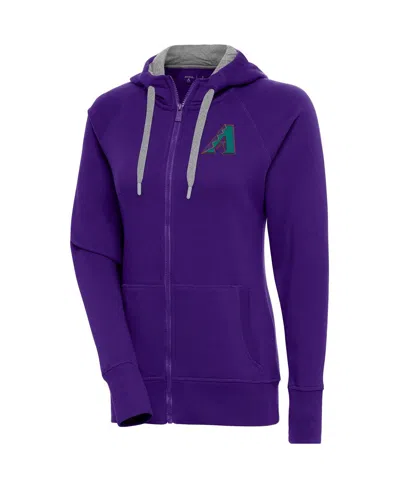 Antigua Women's Purple Arizona Diamondbacks Cooperstown Victory Full-zip Hoodie Jacket