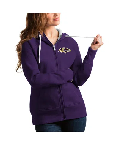 Antigua Women's Purple Baltimore Ravens Victory Full-zip Hoodie