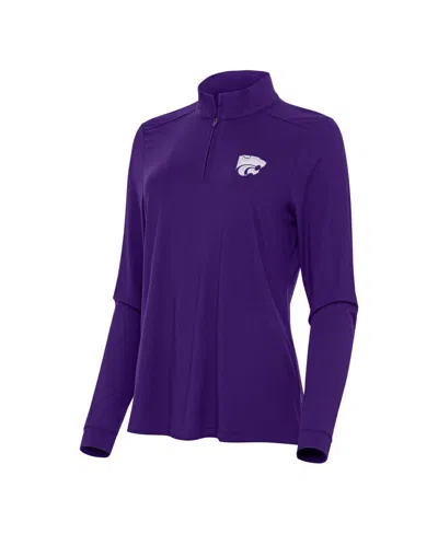 Antigua Women's Purple Kansas State Wildcats Intent Quarter-zip Sweatshirt