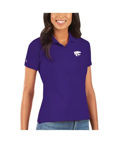 Antigua Women's Purple Kansas State Wildcats Legacy Pique Polo Shirt In Blue