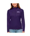 Antigua Women's Purple Tcu Horned Frogs Tribute Quarter-zip Pullover Top In Purple