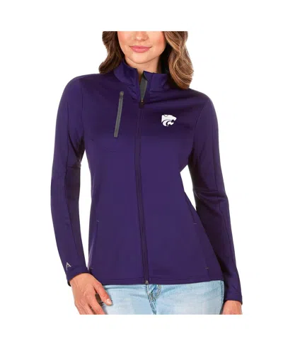 Antigua Women's Purple/graphite Kansas State Wildcats Generation Full-zip Jacket In Purple,graphite