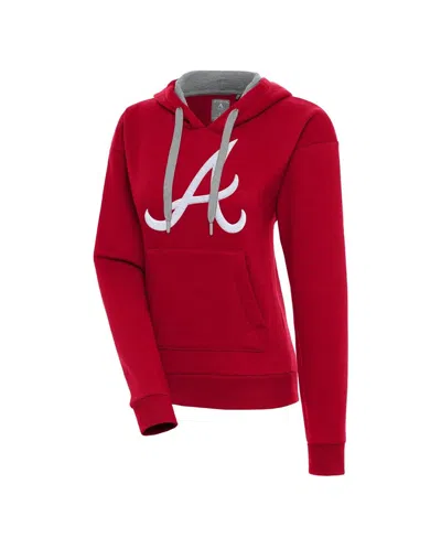 Antigua Women's Red Atlanta Braves Victory Pullover Hoodie In Multi