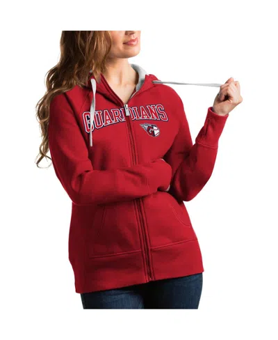 Antigua Women's Red Cleveland Guardians Team Logo Victory Full-zip Hoodie