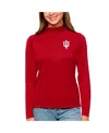 Antigua Women's Red Indiana Hoosiers Tribute Quarter-zip Pullover Top In Red