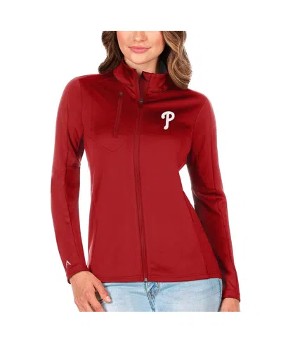Antigua Women's Red Philadelphia Phillies Generation Full-zip Jacket In Burgundy