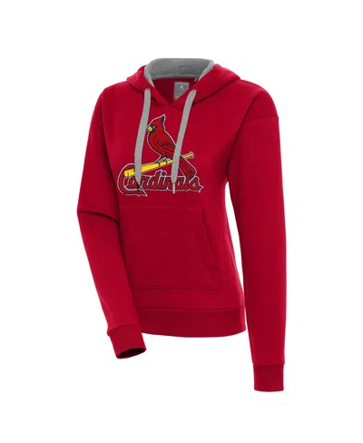 Antigua Women's Red St. Louis Cardinals Victory Pullover Hoodie In Burgundy
