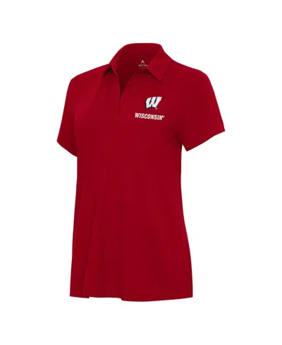 Antigua Women's Red Wisconsin Badgers Era Polo Shirt