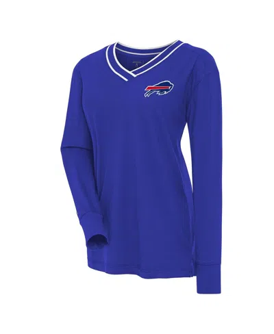 Antigua Women's Royal Buffalo Bills Symbolic Long Sleeve V-neck Sweatshirt In Blue