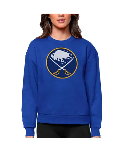 Antigua Women's Royal Buffalo Sabres Primary Logo Team Logo Victory Crewneck Pullover Sweatshirt In Blue