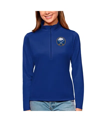 Antigua Women's Royal Buffalo Sabres Tribute Quarter-zip Pullover Top In Blue