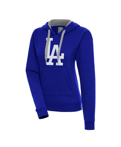 Antigua Women's Royal Los Angeles Dodgers Victory Pullover Hoodie In Blue