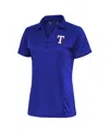 Antigua Women's Royal Texas Rangers Logo Tribute Polo Shirt