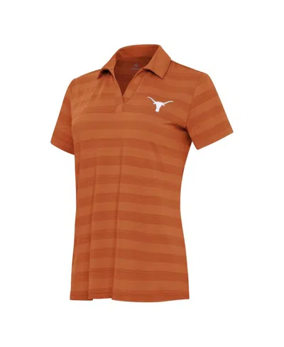 Antigua Women's Texas Orange Texas Longhorns Tunnel Polo Shirt In Brown