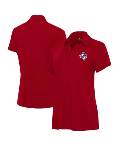 Antigua Women's Texas Rangers Polo Shirt In Red