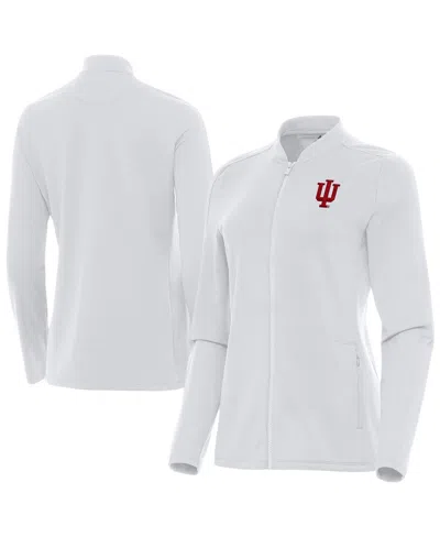 Antigua Women's White Indiana Hoosiers Continual Full-zip Jacket