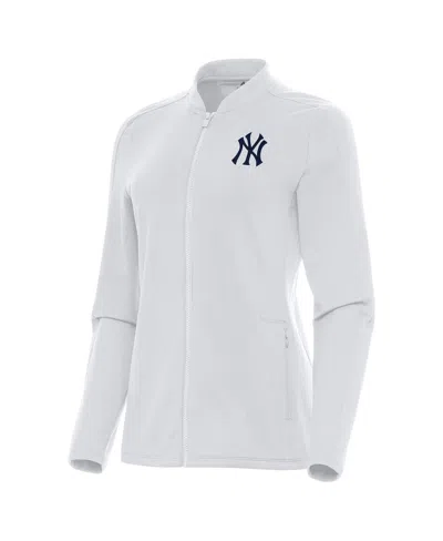 Antigua Women's White New York Yankees Continual Full-zip Jacket