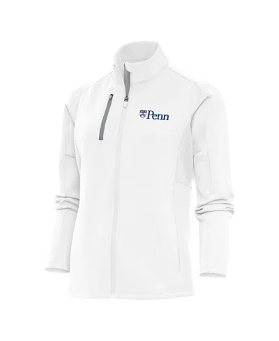 Antigua Women's White Pennsylvania Quakers Generation Full-zip Jacket In Multi