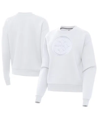 Antigua Women's White Pittsburgh Steelers Victory Pullover Sweatshirt