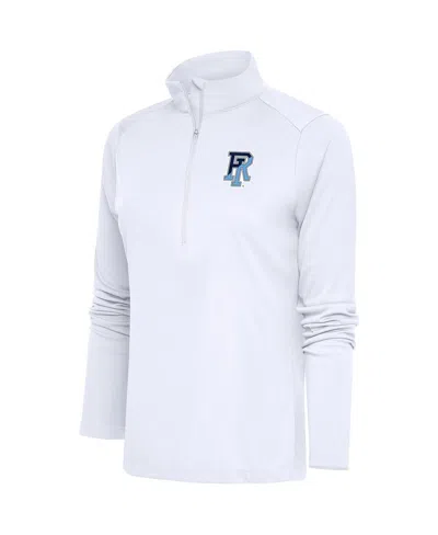 Antigua Women's White Rhode Island Rams Tribute Half-zip Pullover Sweatshirt