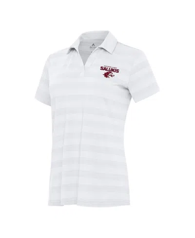 Antigua Women's White Southern Illinois Salukis Tunnel Polo Shirt
