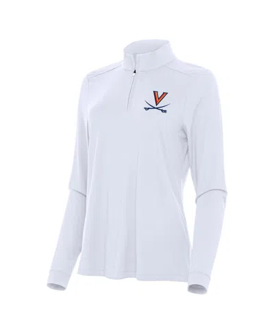 Antigua Women's White Virginia Cavaliers Intent Quarter-zip Top