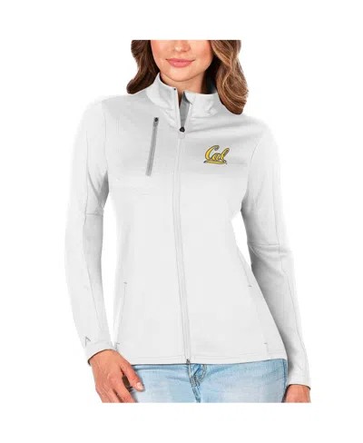 Antigua Women's White/silver Cal Bears Generation Full-zip Jacket In White,silver