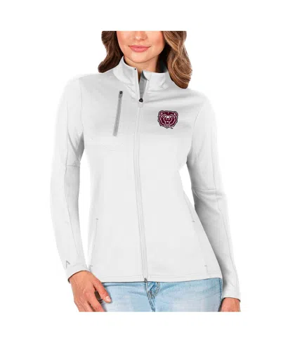 Antigua Women's White/silver Missouri State University Bears Generation Full-zip Jacket In White,silver