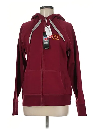 Pre-owned Antigua Zip Up Hoodie In Burgundy
