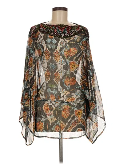 Pre-owned Antik Batik 3/4 Sleeve Blouse In Silver