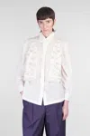 Antik Batik Angelo Shirt In White Cotton In Beige