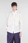 Antik Batik Angelo Shirt In White Cotton In Beige