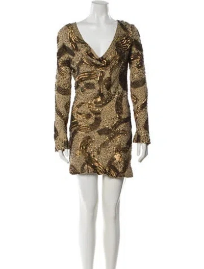 Pre-owned Antik Batik Animal Print Mini Dress In Brown