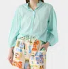 Antik Batik Anna Blouse In Aqua In Blue