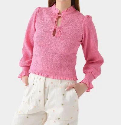 Antik Batik Anna Smocked Blouse In Indian Pink In Multi