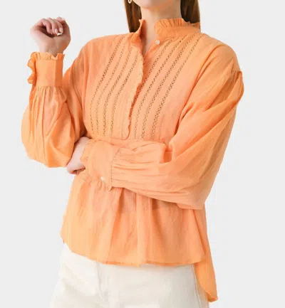 Antik Batik Anna Victorian Blouse In Tangerine In Orange