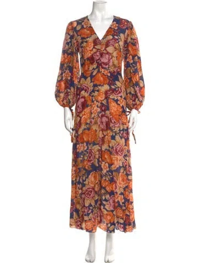 Pre-owned Antik Batik Camille Long Dress In Blue