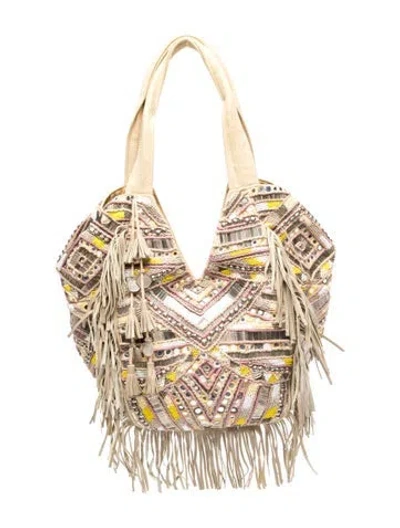 Pre-owned Antik Batik Canvas Hobo In Neutral