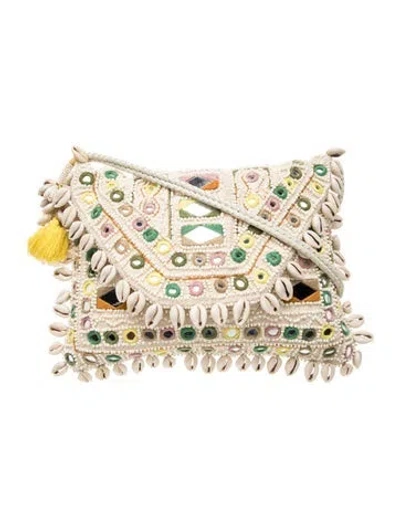 Pre-owned Antik Batik Canvas Shoulder Bag In White