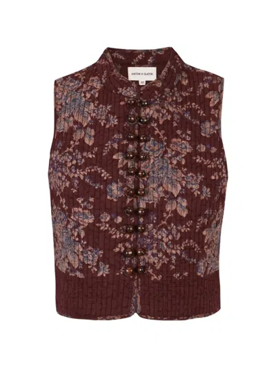 Antik Batik Cinzo Steppweste Mit Blumenprint In Brown