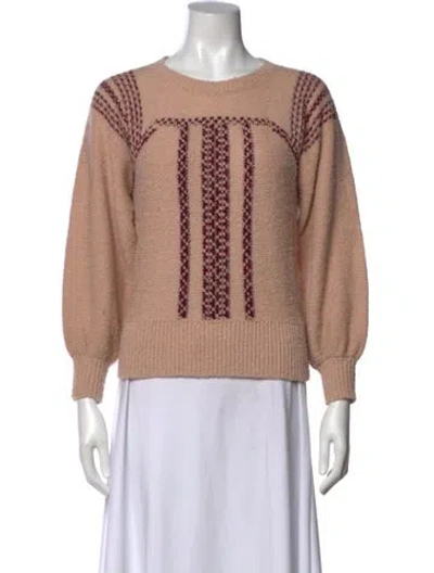 Pre-owned Antik Batik Colorblock Pattern Scoop Neck Sweater In Pink