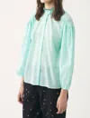 Antik Batik Cotton Voile Anna Blouse In Aqua In Blue