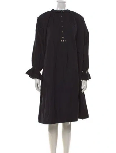 Pre-owned Antik Batik Crew Neck Knee-length Dress In Blue